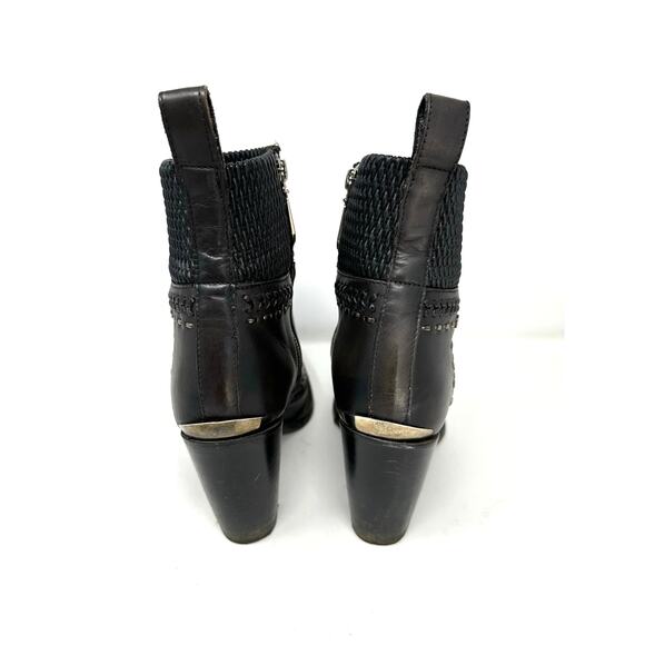Cuadra Round Toe Ankle Boot Women Size 9 Botas Dark Brown Woven Leather Western - Picture 3 of 11